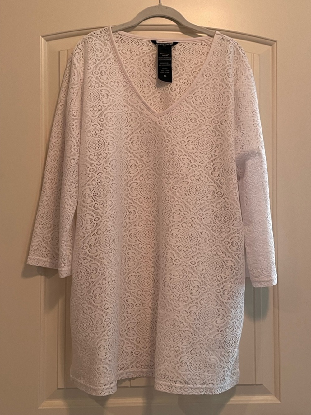 Mario Serrani White Lace Cover Up